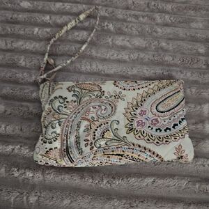 Paisley Print Wristlet Clutch
